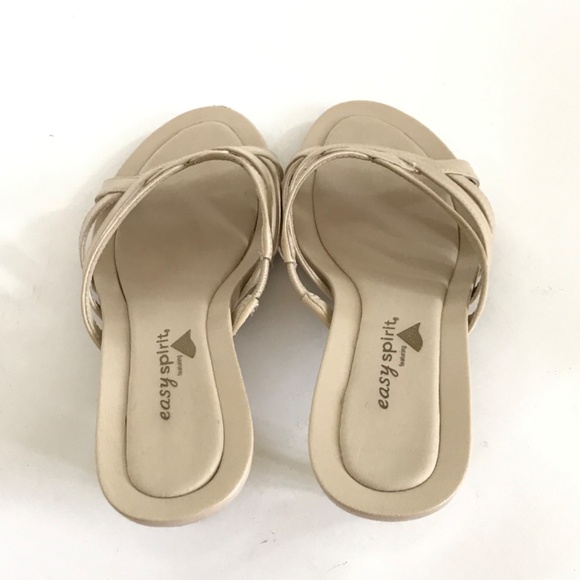 EASY SPIRIT Strappy Kitten Heel Comfort Sandals Slip On Cream Women’s Size 6.5 - Picture 6 of 14